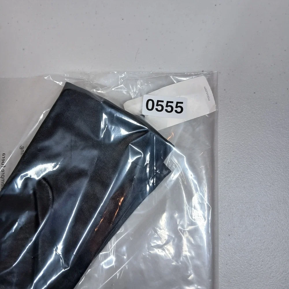 NWT Charter Club Gloves Women's 9 Black Genuine Leather Cashmere Lined